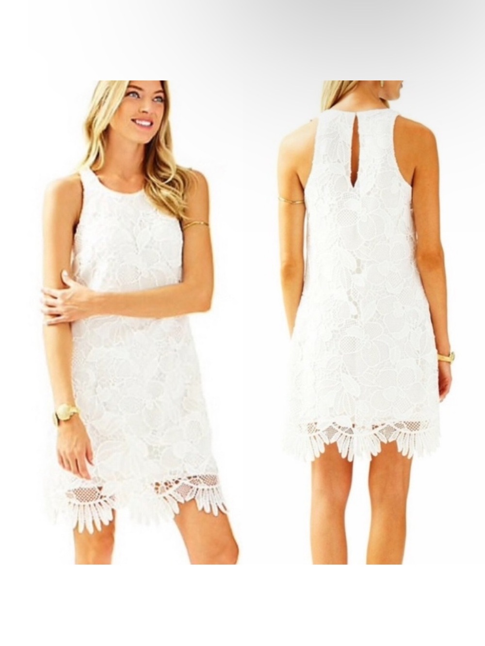Lilly Pulitzer White Floral Lace Mini Dress